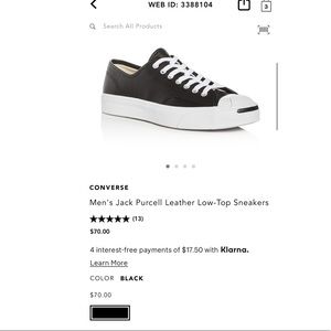 Black Leather / Converse / Women’s Size:7